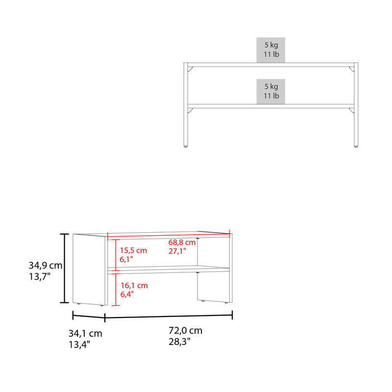 Zapatero Horizontal Silpa Wengue 72x34.9cm Apilable De Dos Niveles