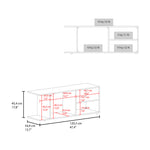 Rack De Tv Goodwood Blanco 120.3x45.4cm Para Tv Hasta 50 Pulgadas