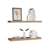 Set x 2 Repisas Rectangular Miel 80x3.8cm Flotante - Repisas y Percheros | Bylmo