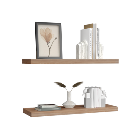 Set x 2 Repisas Rectangular Miel 80x3.8cm Flotante - Repisas y Percheros | Bylmo