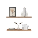 Set x 2 Repisas Rectangular Miel 80x3.8cm Flotante - Repisas y Percheros | Bylmo