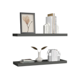 Set x 2 Repisas Rectangular Plomo 80x3.8cm Flotante - Repisas y Percheros | Bylmo