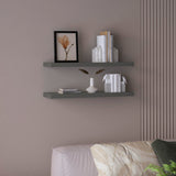 Set x 2 Repisas Rectangular Plomo 80x3.8cm Flotante - Repisas y Percheros | Bylmo