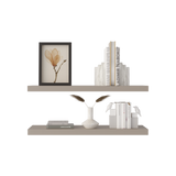 Set x 2 Repisas Rectangular Taupe 80x3.8cm Flotante - Repisas y Percheros | Bylmo