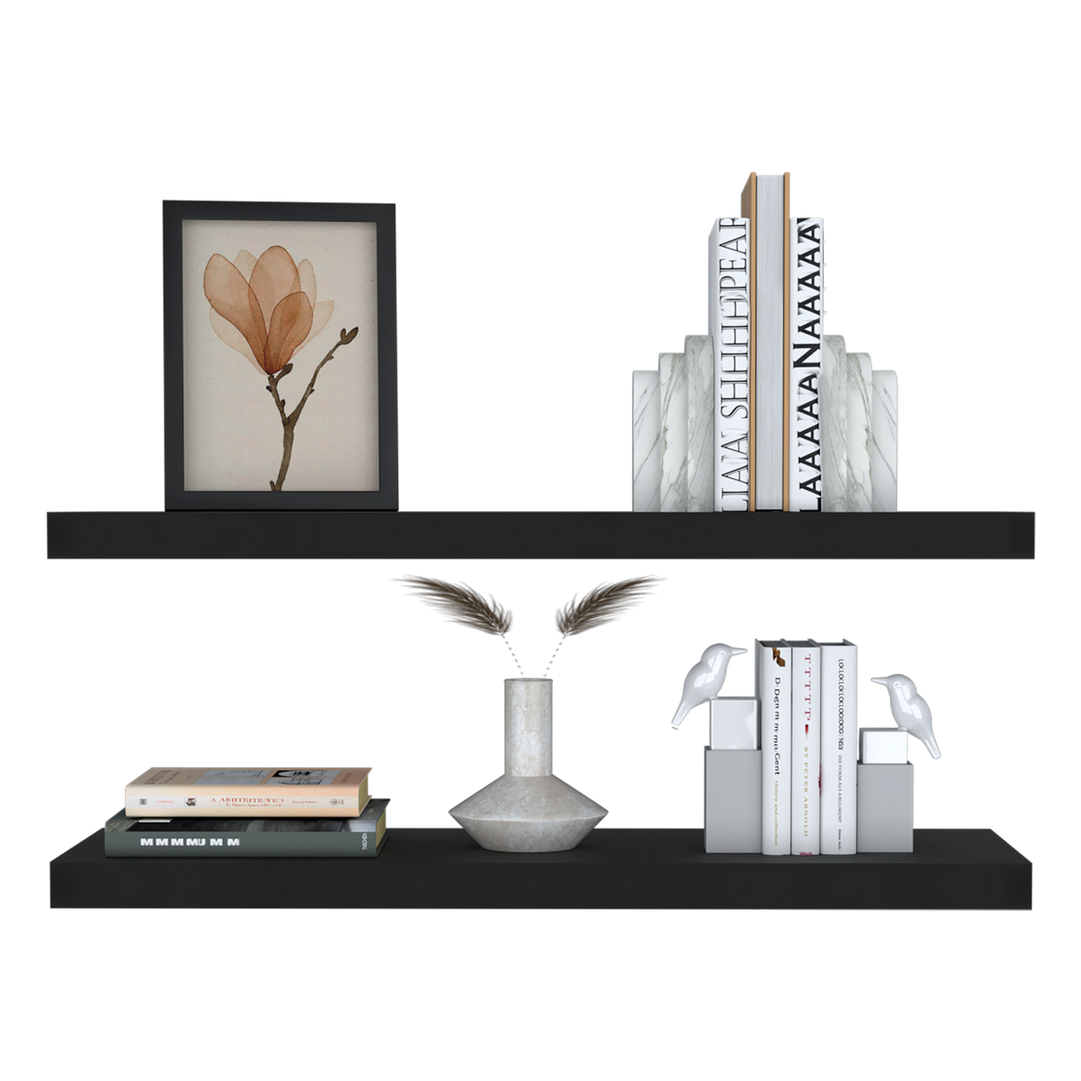 Set x 2 Repisas Rectangular Wengue 80x3.8cm Flotante - Repisas y Percheros | Bylmo