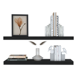 Set x 2 Repisas Rectangular Wengue 80x3.8cm Flotante - Repisas y Percheros | Bylmo