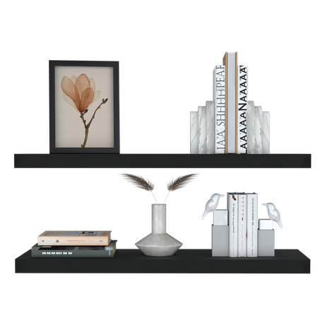 Set x 2 Repisas Rectangular Wengue 80x3.8cm Flotante - Repisas y Percheros | Bylmo