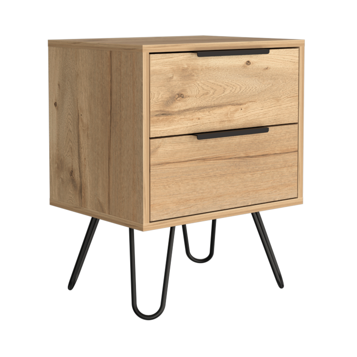Mesa de Noche Augusta Duna 45x57cm Con Dos Cajones y Patas - Mesas de Noche | Bylmo