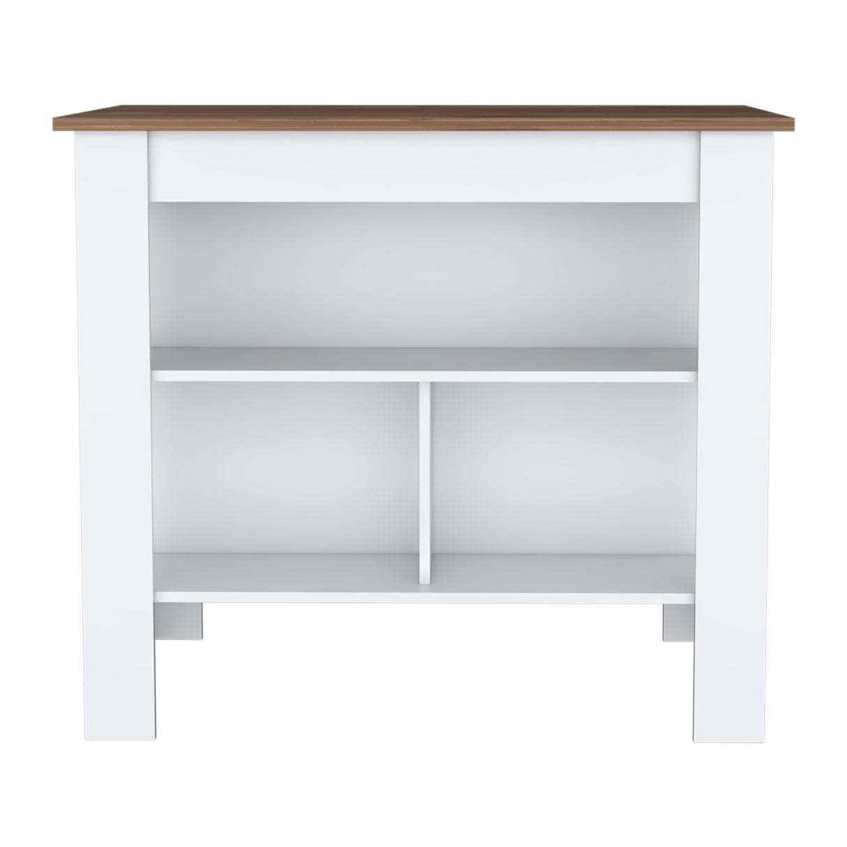 Isla de Cocina Cala Gales y Blanco 103x90cm Con Tres Entrepaños y Patas - Barras y Muebles Auxiliares | Bylmo