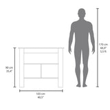 Isla de Cocina Cala Taupe y Blanco 103x90cm Con Tres Entrepaños y Patas - Barras y Muebles Auxiliares | Bylmo