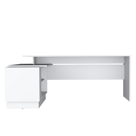 Escritorio en L Emery Blanco 179x71.15cm Con Entrepaño Interno - Escritorios | Bylmo
