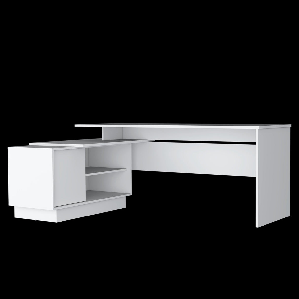 Escritorio en L Emery Blanco 179x71.15cm Con Entrepaño Interno - Escritorios | Bylmo