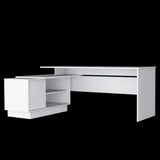 Escritorio en L Emery Blanco 179x71.15cm Con Entrepaño Interno - Escritorios | Bylmo