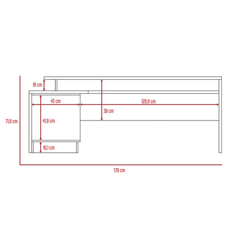 Escritorio en L Emery Blanco 179x71.15cm Con Entrepaño Interno - Escritorios | Bylmo