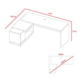 Escritorio en L Emery Blanco 179x71.15cm Con Entrepaño Interno - Escritorios | Bylmo
