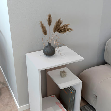 Mesa de Centro Everett Blanco y Taupe 39.8x63.4cm Rectangular - Mesas de Centro | Bylmo