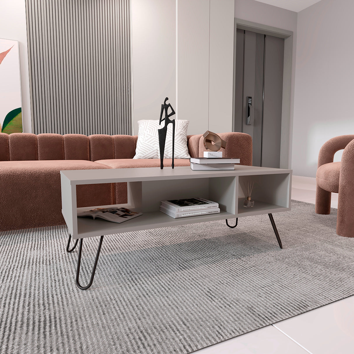 Mesa de Centro Genoa Gris 101.1x40cm Rectangular - Mesas de Centro | Bylmo