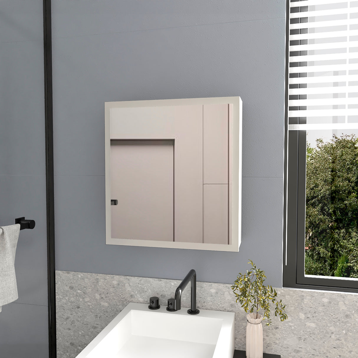 Gabinete de Baño Duma Blanco 50x53.7cm Rectangular Con Espejo - Gabinetes de Baño | Bylmo