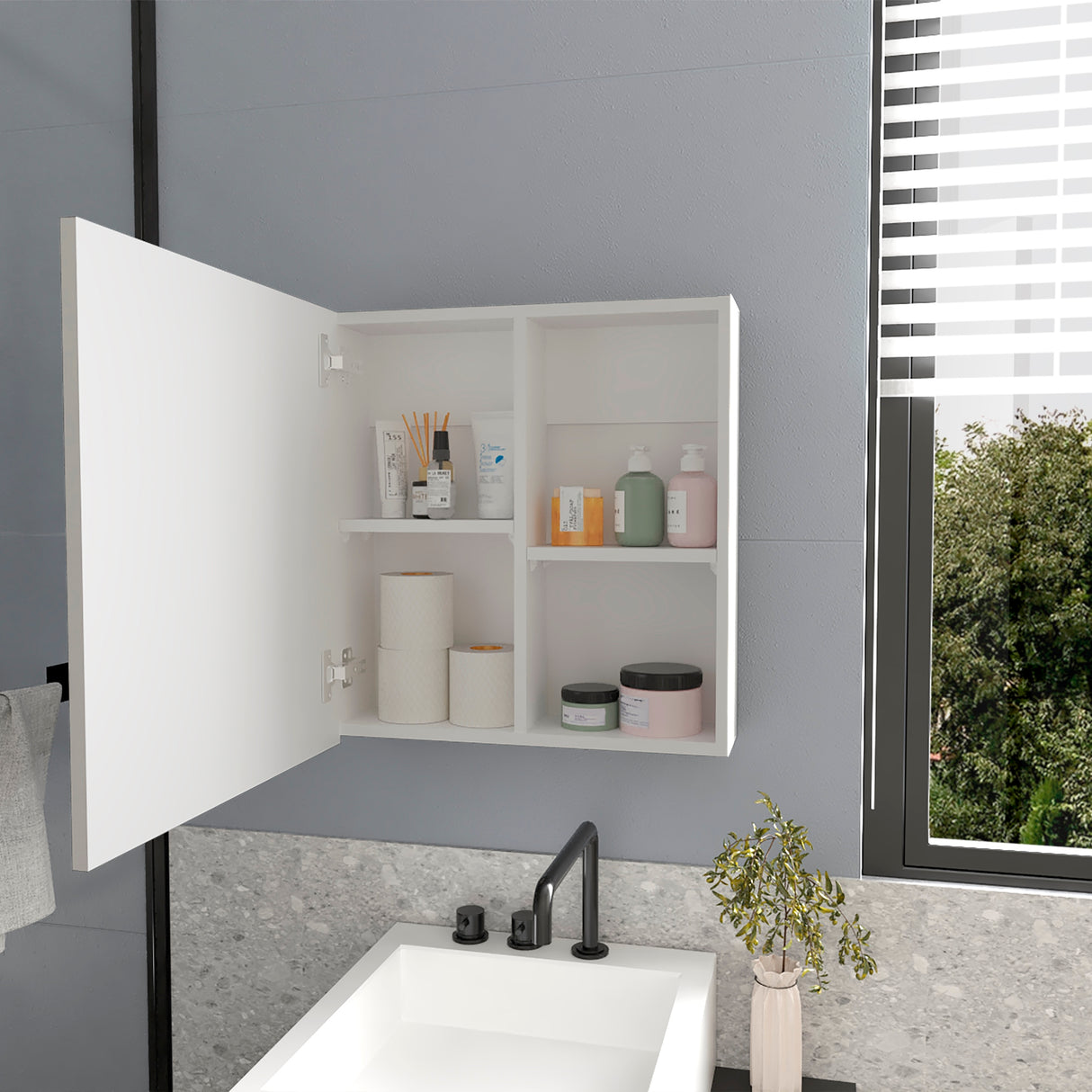 Gabinete de Baño Duma Blanco 50x53.7cm Rectangular Con Espejo - Gabinetes de Baño | Bylmo