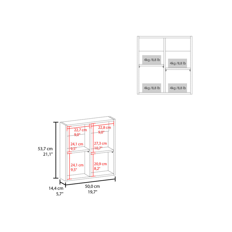 Gabinete De Baño Duma Blanco 50x53.7cm Rectangular Con Espejo