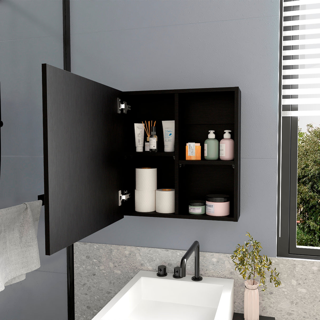 Gabinete de Baño Duma Wengue 50x53.7cm Rectangular Con Espejo - Gabinetes de Baño | Bylmo