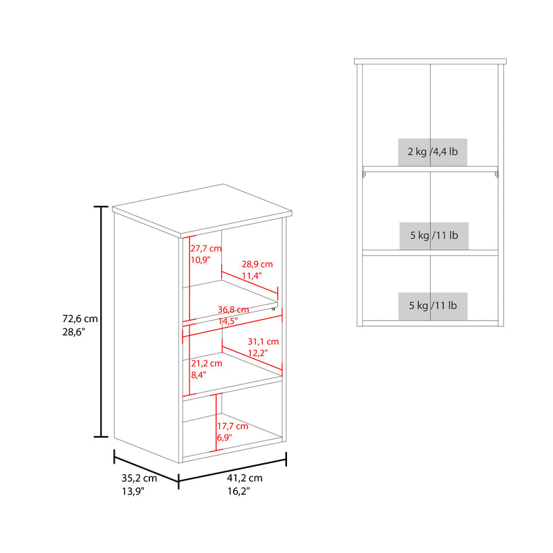 Gabinete De Baño Blanco 41.2x72.6cm Rectangular Sin Espejo