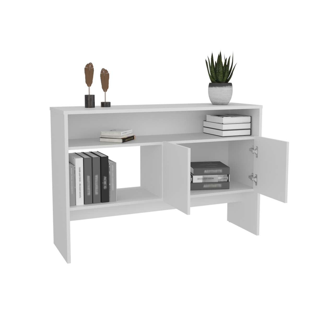 Arrimo Bellagio Blanco 120x80.7cm Con Cuatro Compartimientos - Bifes y Arrimos | Bylmo