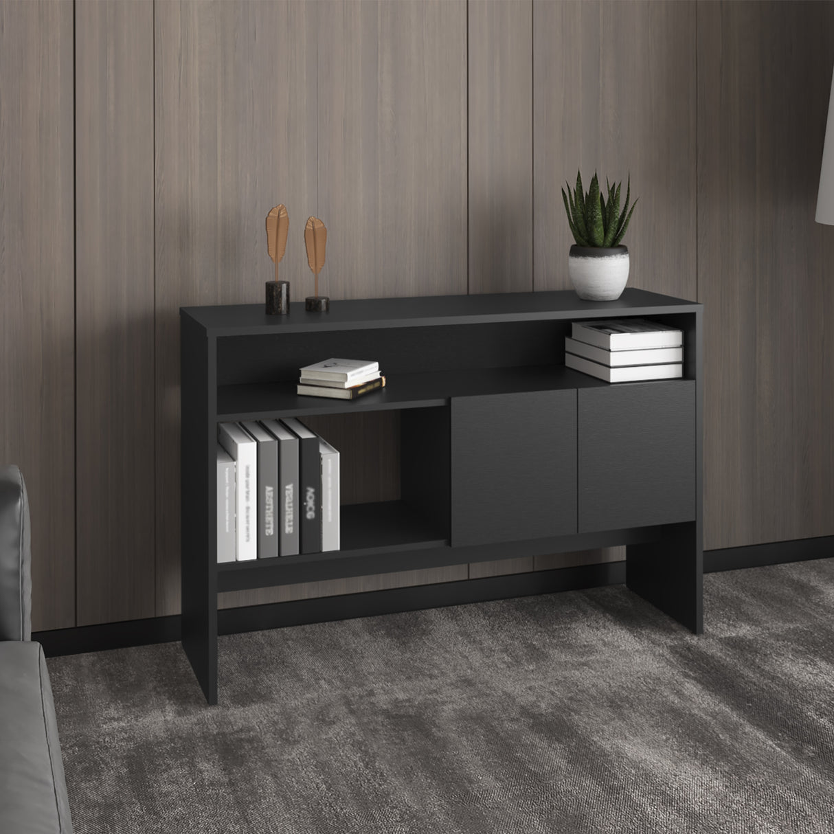 Arrimo Bellagio Wengue 120x80.7cm Con Cuatro Compartimientos - Bifes y Arrimos | Bylmo