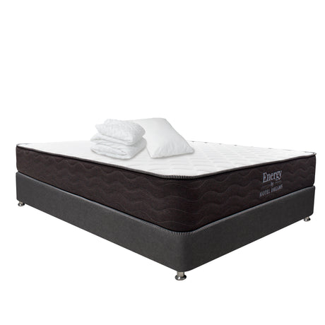 Combo Colchón y Base Cama Energy Blanco y Gris Grafito Sencillo 100 X 190 Cm Medio Firme Ortopedico - Colchones | Bylmo