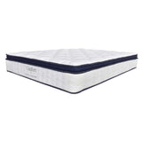 Combo Colchón y Base Cama Confort Blanco y Azul Oscuro King 200 X 200 Cm Medio Firme Ortopedico - Colchones | Bylmo