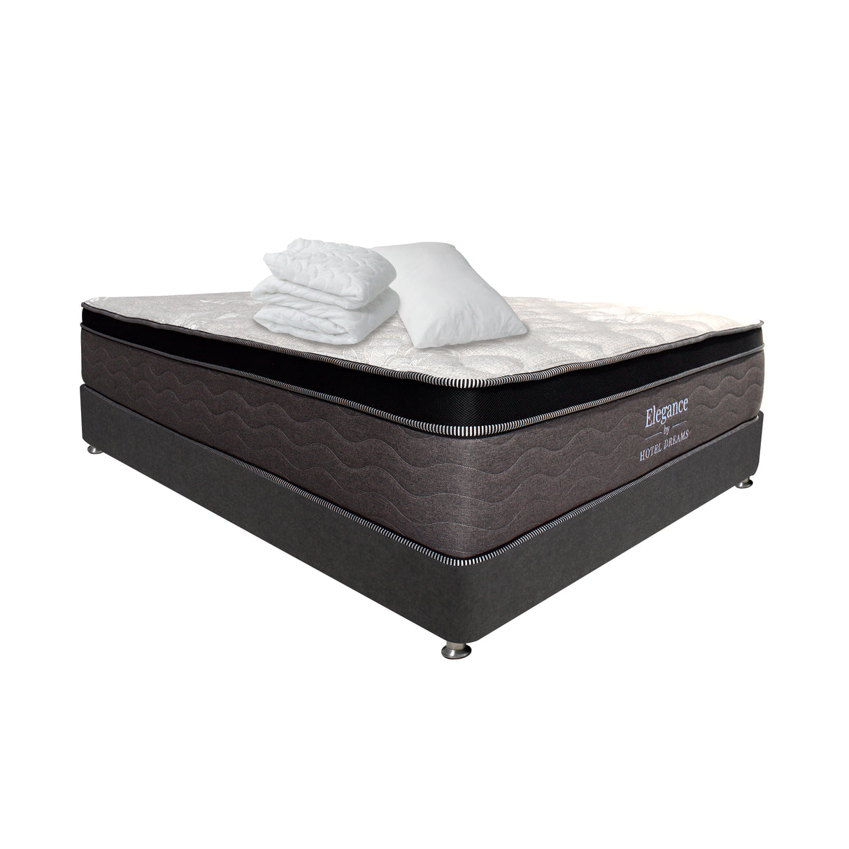 Combo Colchón y Base Cama Elegance Pocket Blanco y Negro Sencillo 100 X 190 Cm Medio Suave Ortopedico - Colchones | Bylmo