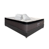 Combo Colchón y Base Cama Elegance Pocket Blanco y Negro Semidoble 120 X 190 Cm Medio Suave Ortopedico