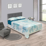 Juego de Sabanas Marsella Azul Turquesa Microfibra 4 Piezas - SABANAS | Bylmo