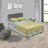 Juego de Sabanas Bruselas Floral Amarilla en Microfibra Suavizada. Incluye 4 piezas para cama King. - SABANAS | Bylmo