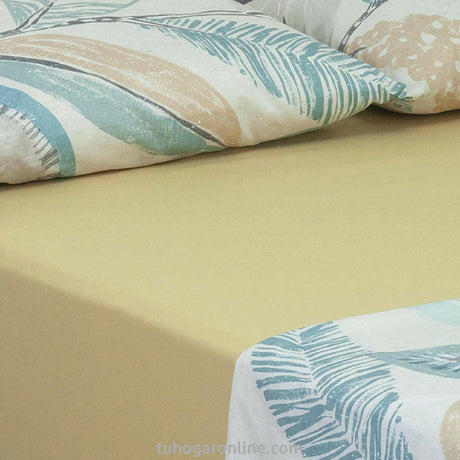 Juego de Sabanas Bruselas Microfibra Estampado Floral Amarilla - SABANAS | Bylmo