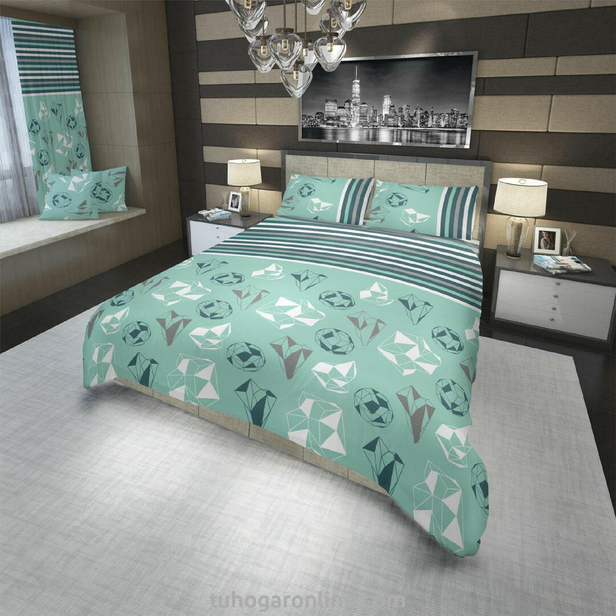 Juego de Sabanas Basic Verde Moderno King 200 x 200 cm - SABANAS | Bylmo