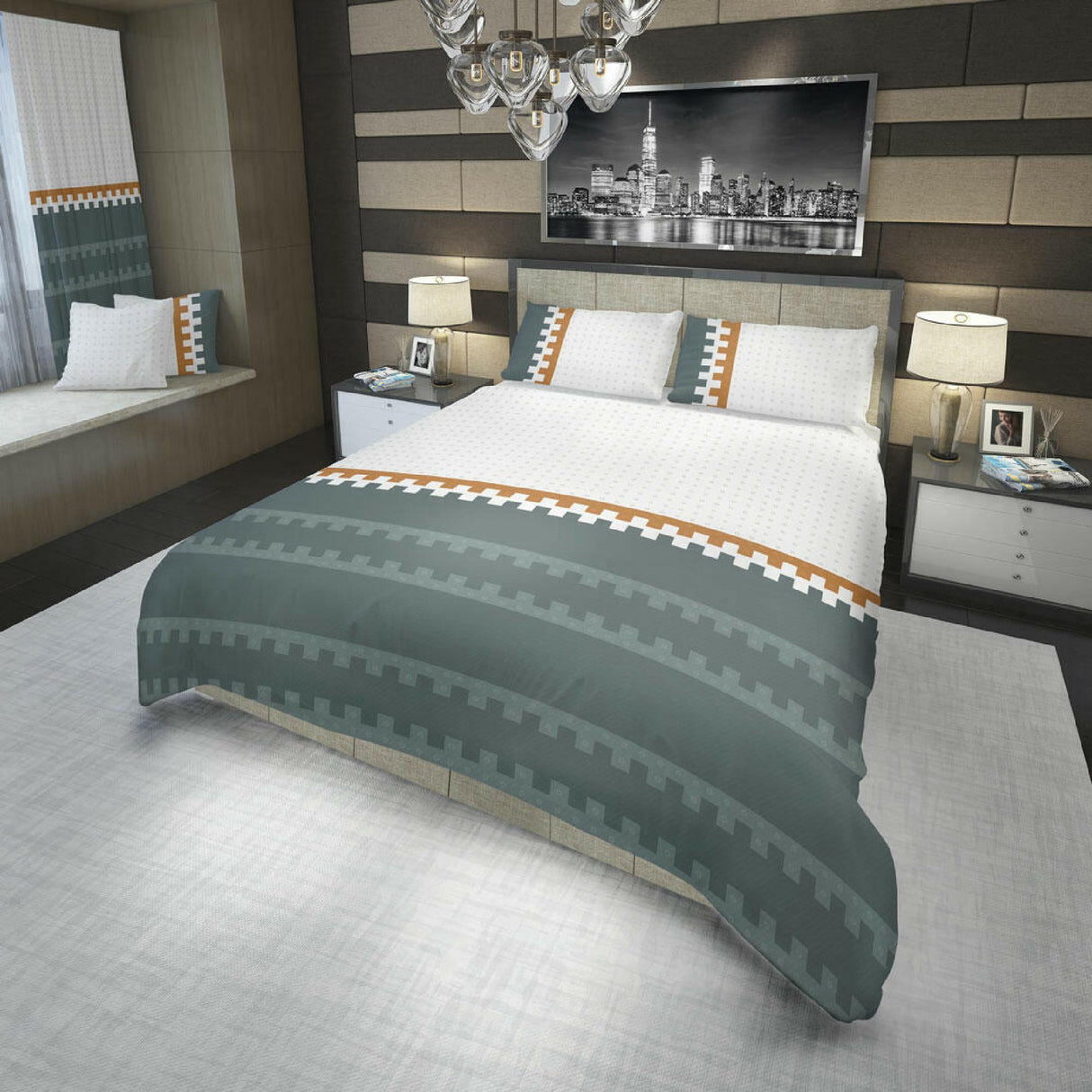 Juego de Sabanas Basic Circulos y Flores 180 Hilos King - SABANAS | Bylmo