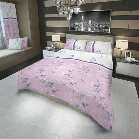 Juego de Sabanas Basic Ramas Rosado 180 Hilos 200x200cm - SABANAS | Bylmo