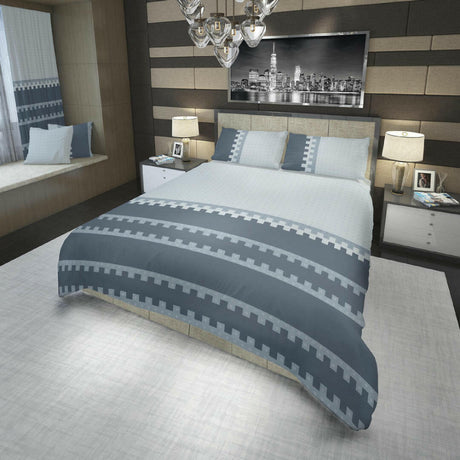 Juego de Sabanas Basic Circulos y Flores AzulGris Suavidad - SABANAS | Bylmo