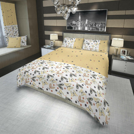 Juego de Sabanas Basic Flores y Mariposas 120x190 cm 4 piezas - SABANAS | Bylmo