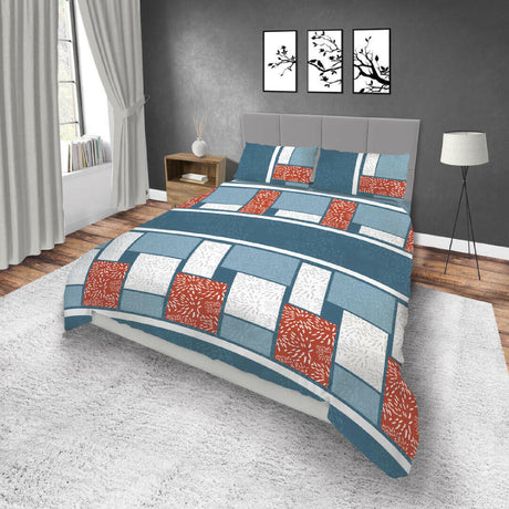 Juego de Sabanas Basic Azul y Blanco 4 Piezas King 200x200cm Moderno. - SABANAS | Bylmo