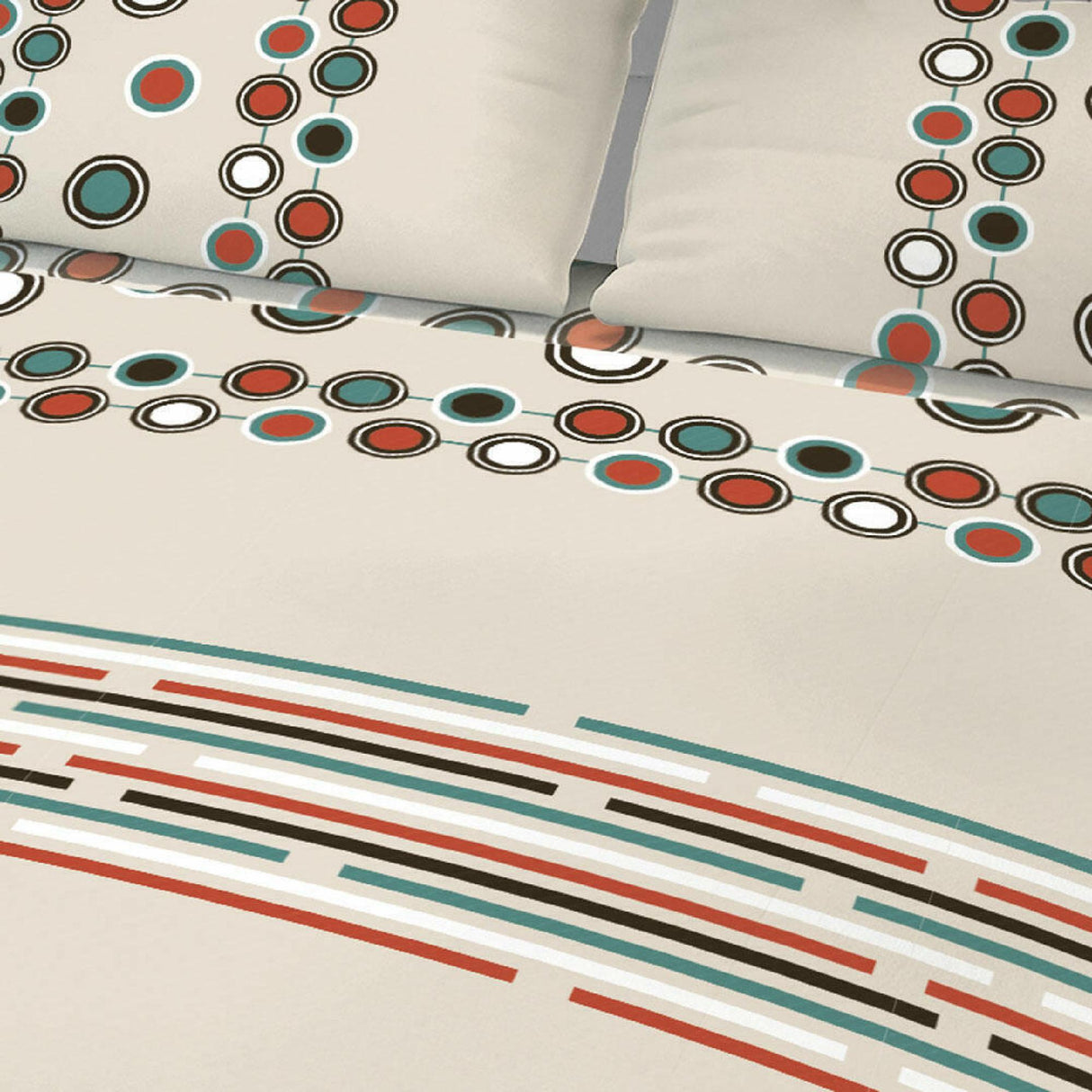 Juego de Sabanas Basic Beige y Verde Moderno 4 Piezas - SABANAS | Bylmo