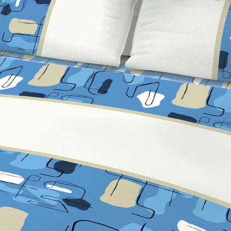 Juego de Sabanas Basic Azul y Blanco de Microfibra Suavizada - SABANAS | Bylmo