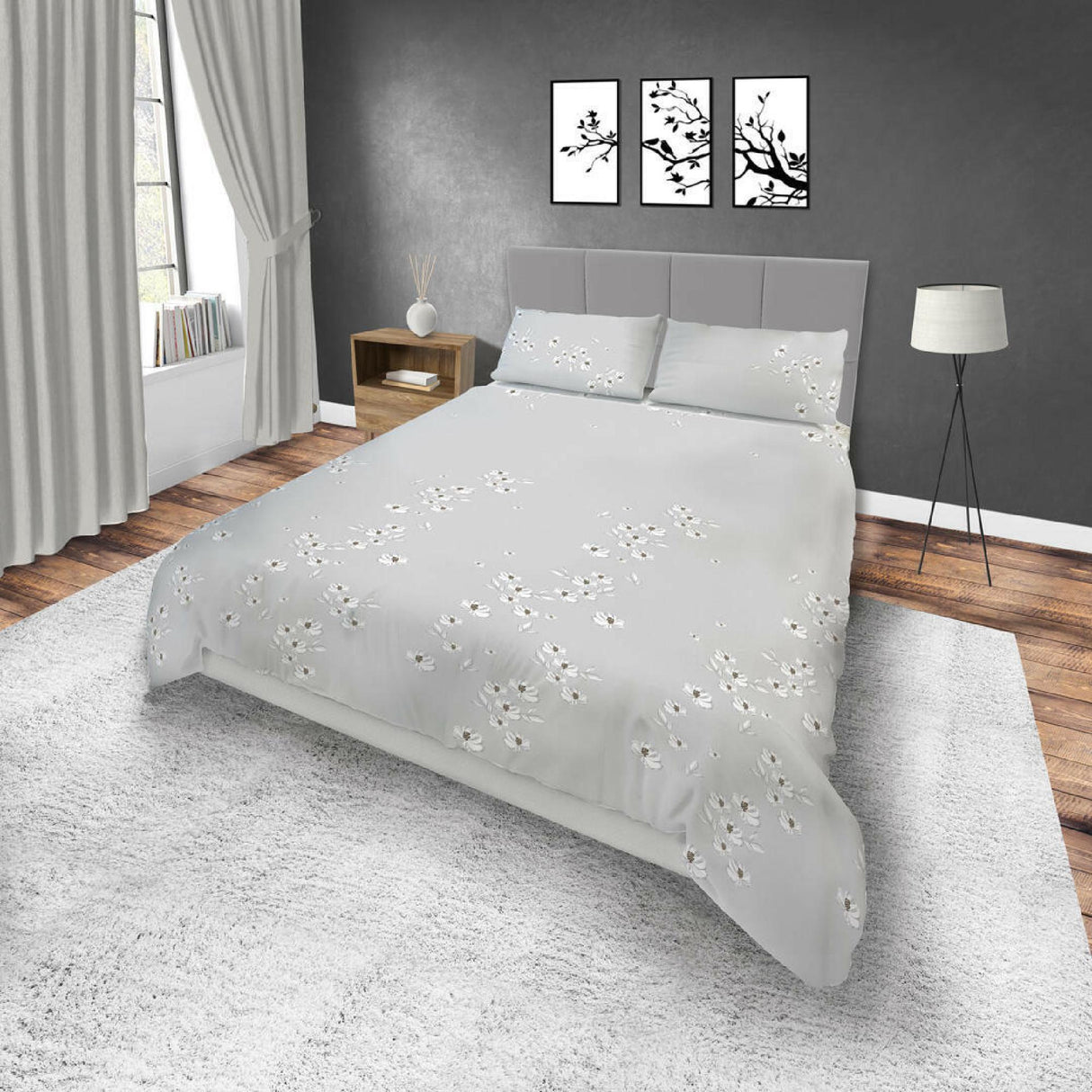 Juego de Sabanas Basic Gris Moderno 4 piezas King Suave - SABANAS | Bylmo