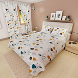 Juego de Sabanas Basic Circles King Blanco 4 piezas Microfibra Suavizada - Sabanas | Bylmo