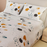 Juego de Sabanas Basic Circles King Blanco 4 piezas Microfibra Suavizada - Sabanas | Bylmo