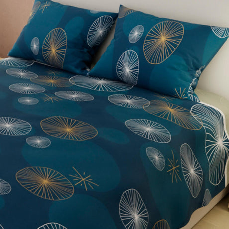 Juego de Sabanas Basic Azul Moderno Doble 140 x 190 cm 4 piezas 30 cm espiral - Sabanas | Bylmo