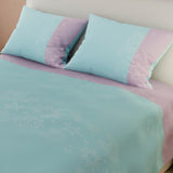 Juego de Sabanas Basic Estrellas y Lunas Doble 140x190cm Azul Grisaceo - Sabanas | Bylmo