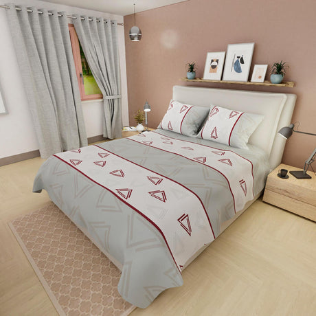 Juego de Sabanas Basic Gris y Blanco Moderno 180 hilos para cama doble - Sabanas | Bylmo