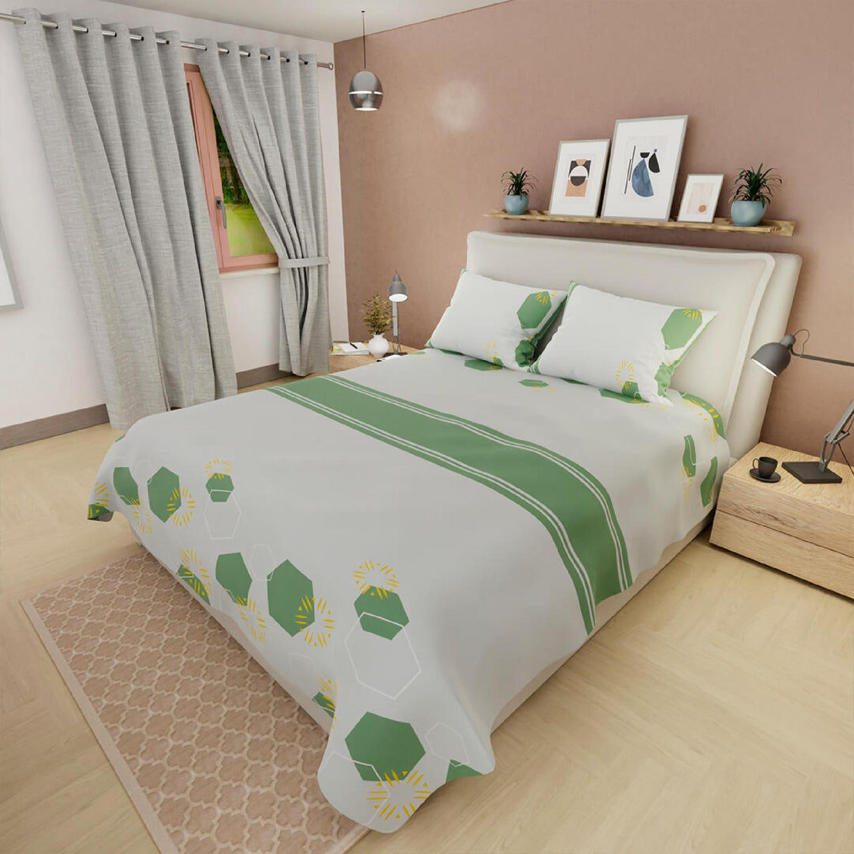 Juego de Sabanas Basic Verde Moderno 4 Piezas 140x190cm - Sabanas | Bylmo